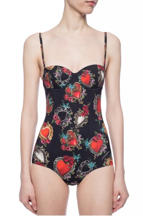Jednoczęściowy kostium kąpielowy z nadrukowanym wzorem, zdjęcie 2 Jednoczęściowy kostium kąpielowy z nadrukowanym wzorem od Dolce & Gabbana